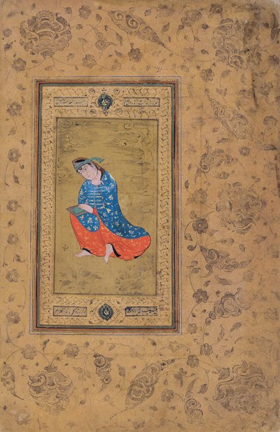 A princess in blue and orange by Riza i Abbasi